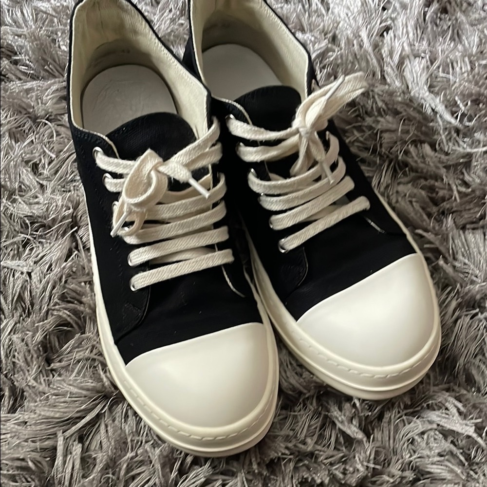 Rick Owens Black and White Sneakers